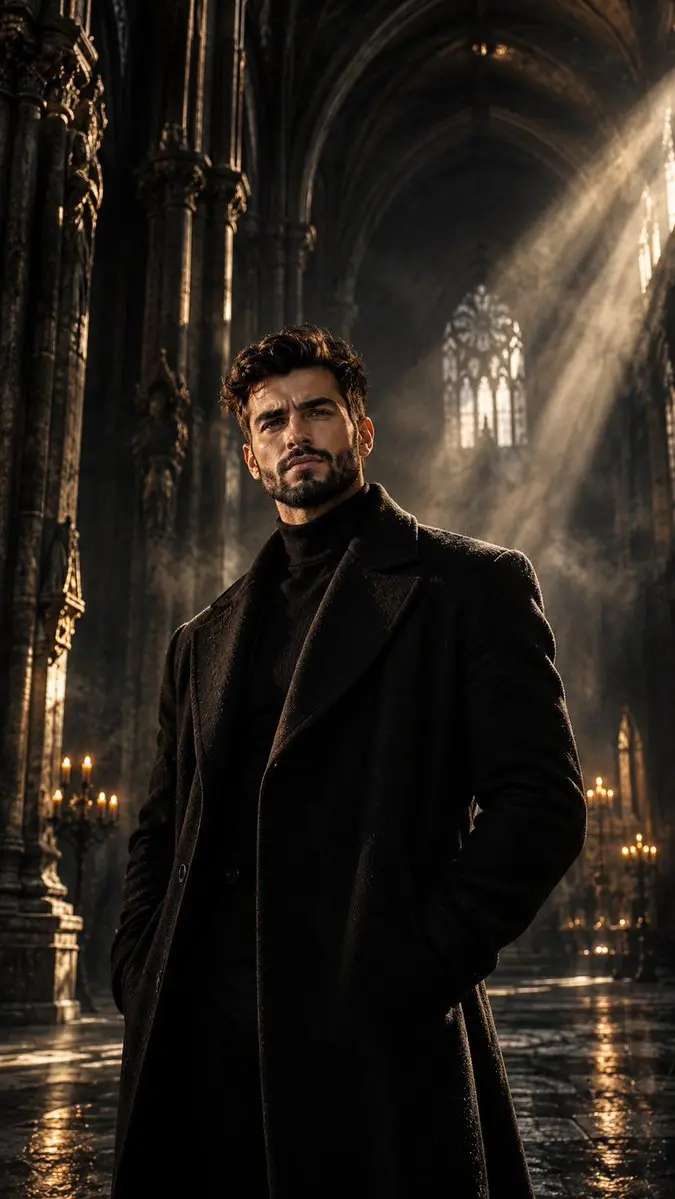 Gothic Cathedral Dark Fantasy Portrait